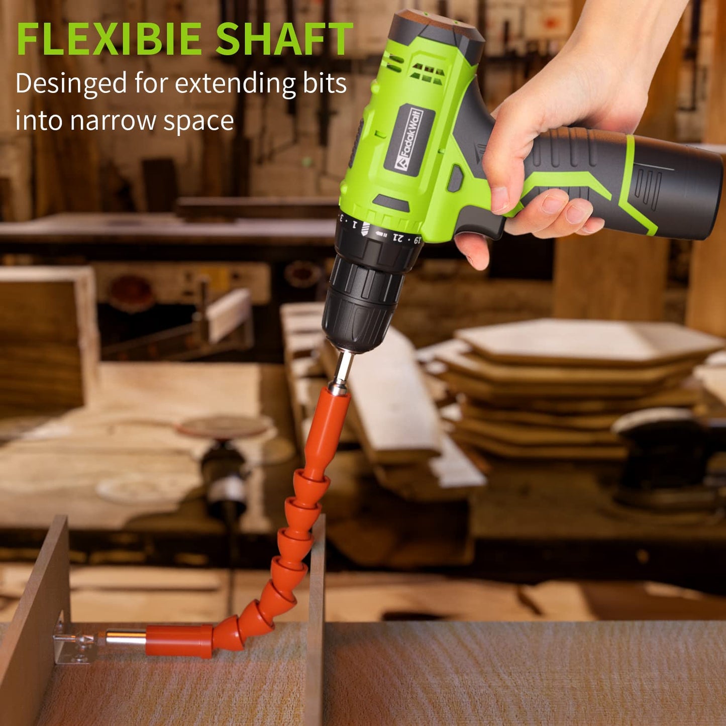 FADAKWALT 12V CordlessDrill, Battery Power Drill Drivers, 3/8β inch Keyless Chuck, Electric Screwdriver Kit, 21+1 Torque Setting, Combi Drill with Li-Ion Battery and Charger