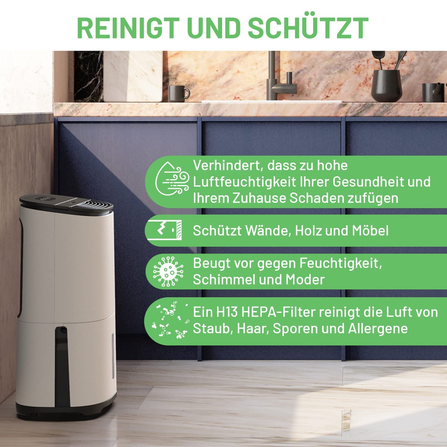 MeacoDry Arete® One 12L dual Dehumidifier & HEPA air purifier for regular sized homes - prevents damp and condensation - ultra-quiet - low energy laundry mode- night mode - five year warranty