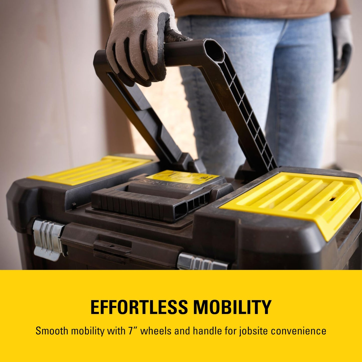 STANLEY Essential Rolling Workshop Toolbox, 3-in1 Stackable Units, Portable Tool Solution, STST1-80151