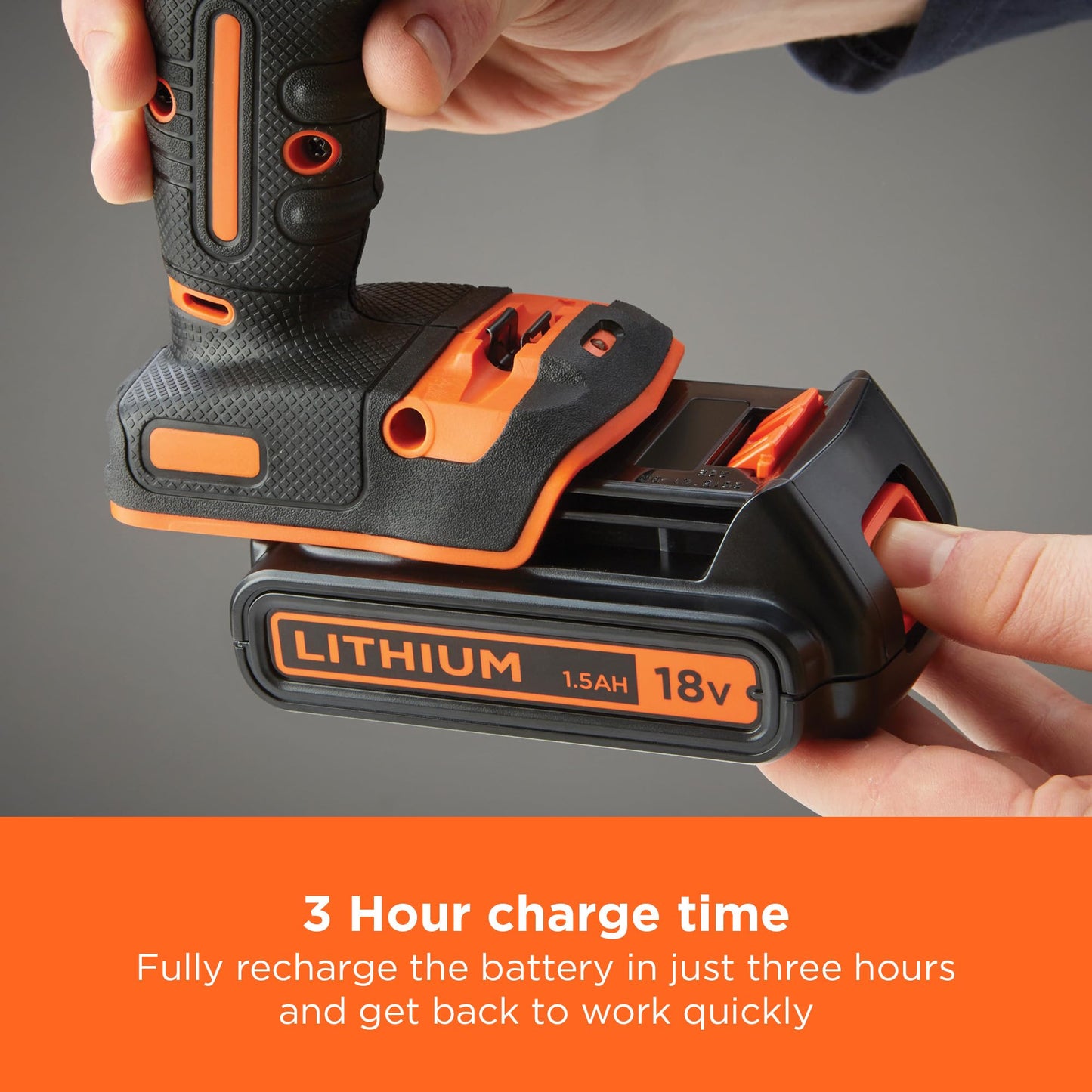 BLACK+DECKER 18V Hammer Drill with Battery, Charger, and Kitbox, BCD700S1K-GB