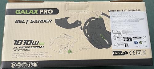 GALAX PRO 1010W Belt Sander, 120-380 RPM Variable Speed Settings, Dust Bag，5 Sanding Belts(76x533 MM)