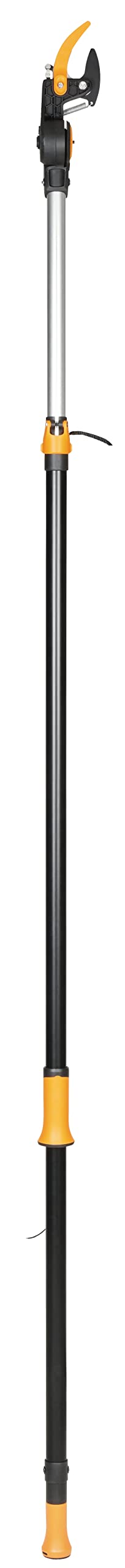Fiskars PowerGear X Telescopic Tree Pruner UPX86, Non-stick Coated, Steel Blade/Aluminium Handle, Length 2.4 - 4 m, Black/Orange, 1023624