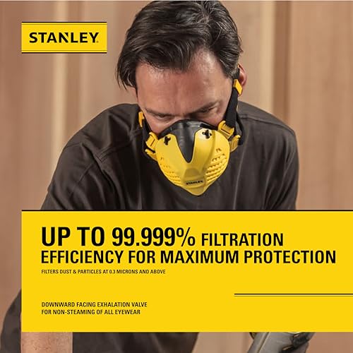 STANLEY DUST MASK RESPIRATOR WITH P3 FILTERS S/M