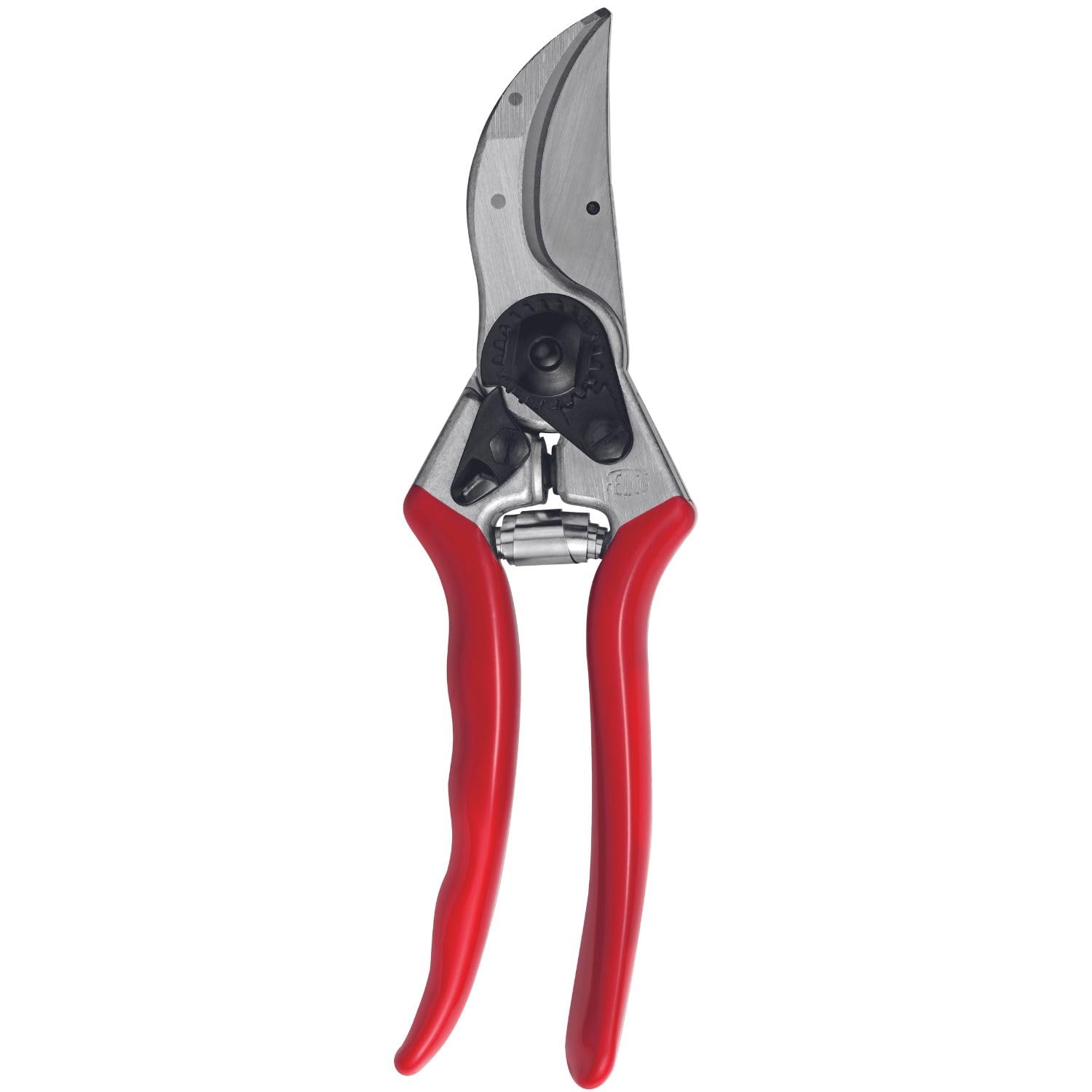 FELCO 2 Pruning Secateurs – 25 mm Cutting Diameter, for Large Hands, 215 mm Length, with Sap Groove, Straight Handles, Red