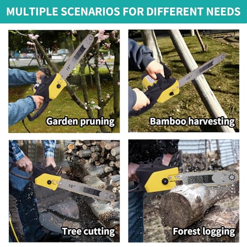 Electric Chainsaw, 2500W Powerful Electric Chainsaw,16" Portable Corded Chain Saw with 1.5m Power Cable, 4500rpm Chain Saw for Garden Tree Pruning, 10m/s Chain Speed Auto Chain Lubrication to Cut Wood
