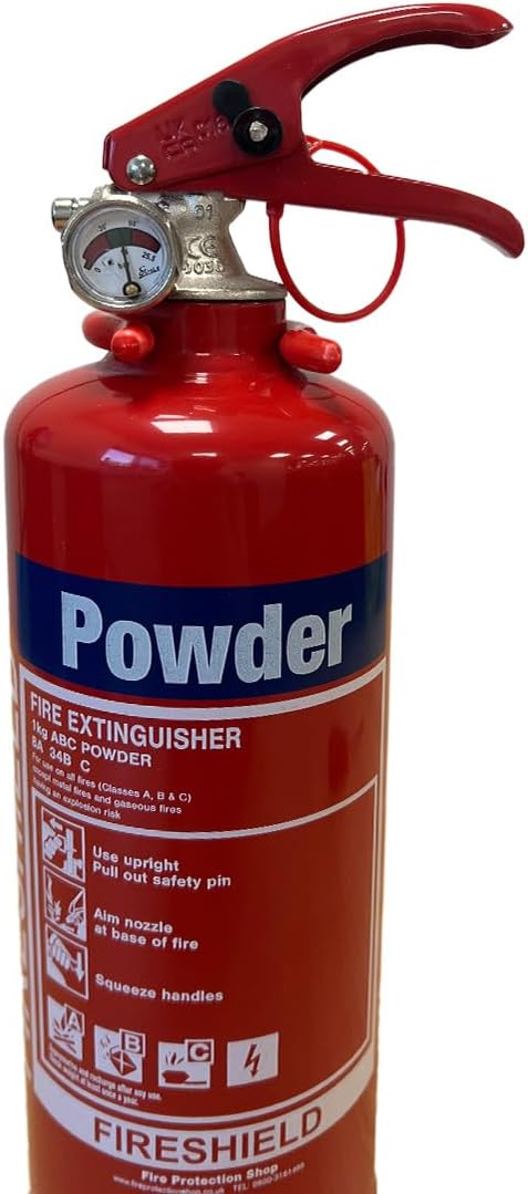 FireShield Home Safety Pack, 1kg Dry Powder Fire Extinguisher & 1m x 1m Soft Case Fire Blanket