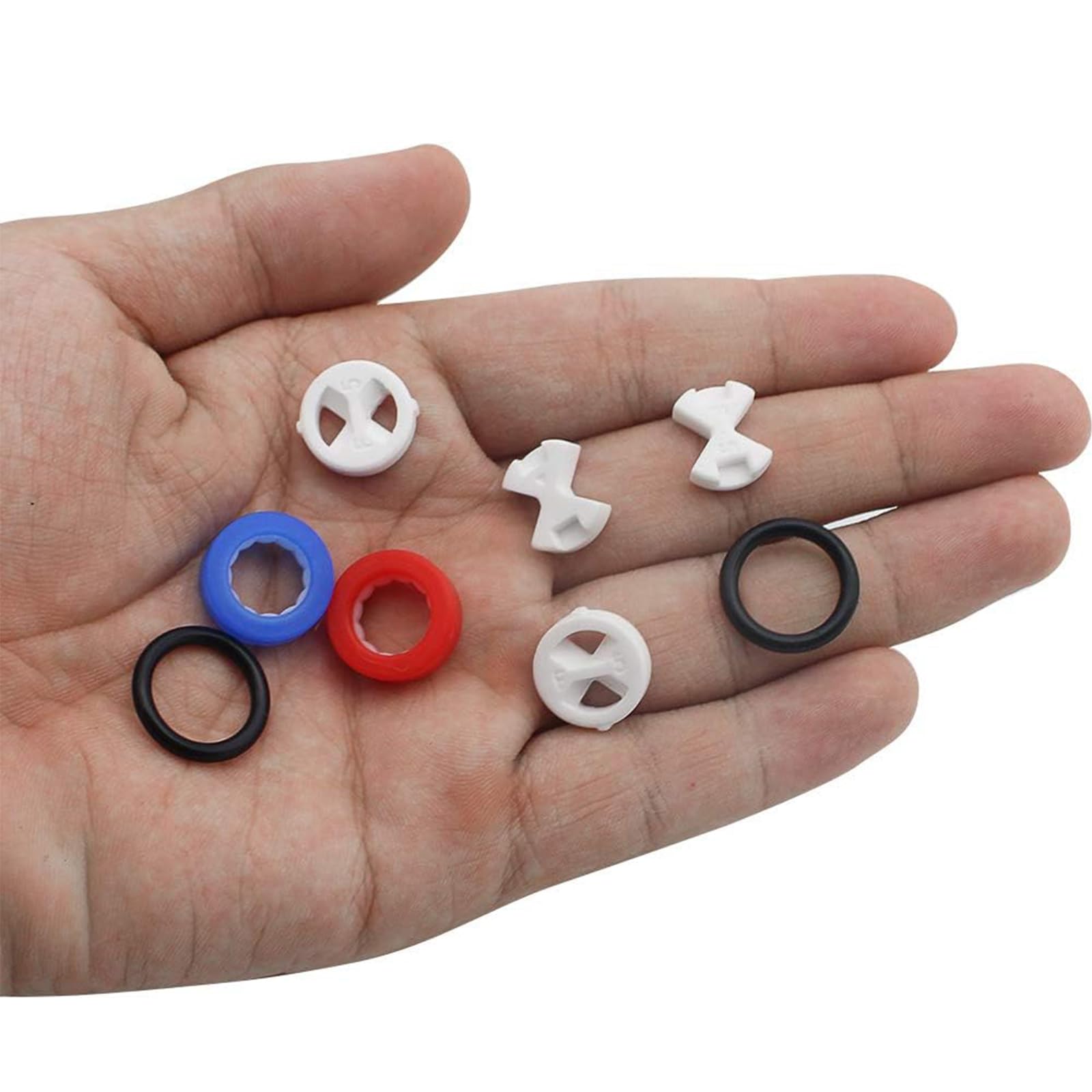 48 Pcs Tap Washers Kit with Ceramic Discs - Multi-Size Silicone O-Rings & Leak-Proof Gaskets for Mixer Taps Repair, Bathroom Sink & Kitchen Faucet DIY Plumbing (1/2 Turn Fit)