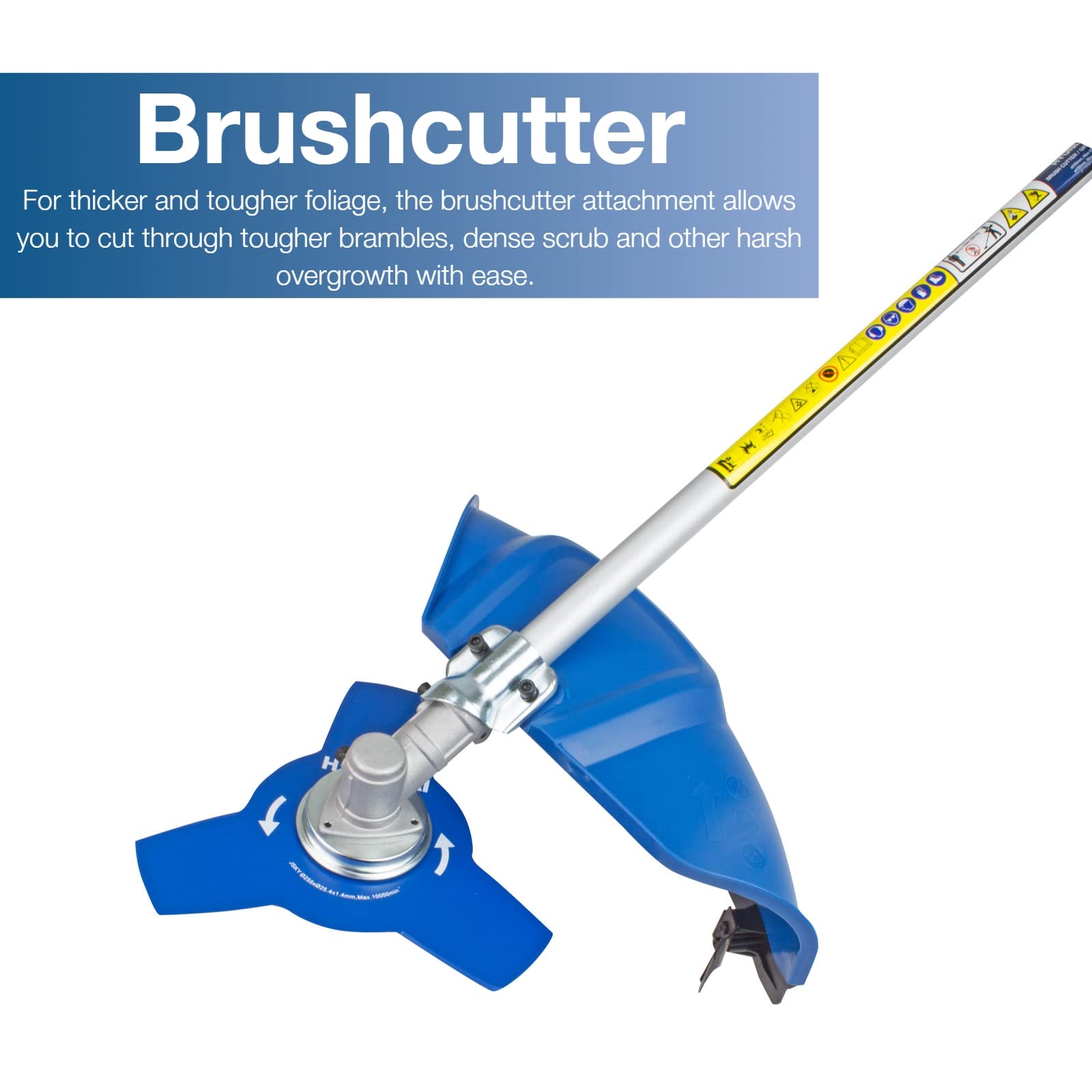 Hyundai 52cc Petrol Grass Strimmer Trimmer & Brush Cutter, 2 In 1 Garden Tool, 450mm Cutting Width, Heavy Duty, Split Shaft Design, Shoulder Harness Included With 3 Year Warranty