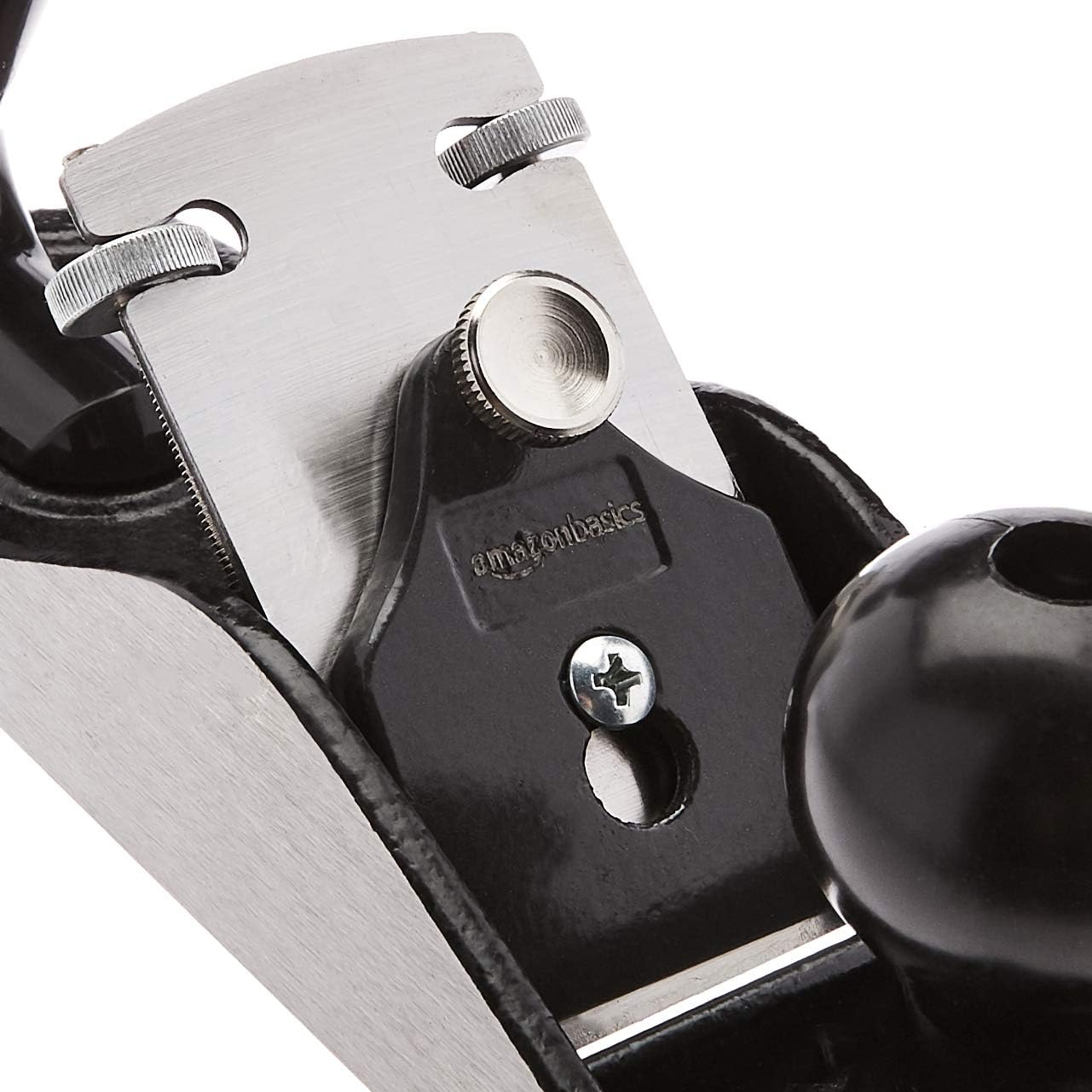 Amazon Basics No.4 Adjustable Universal Bench Hand Plane – 2-Inch Blade and Plastic Handles for Precision Woodworking, 5 cm, Grey/Black
