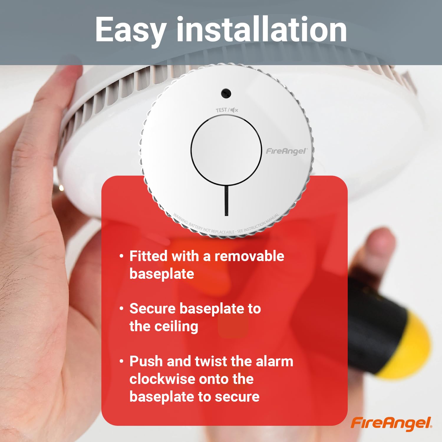 FireAngel Optical Smoke Alarm 2-Pack - FA6620 10-Year Battery Smoke Alarms for Home with Test/Silence Button - Replacement for FireAngel ST-622/ST-620 - Early Smoke Detector Fire Alarm - White