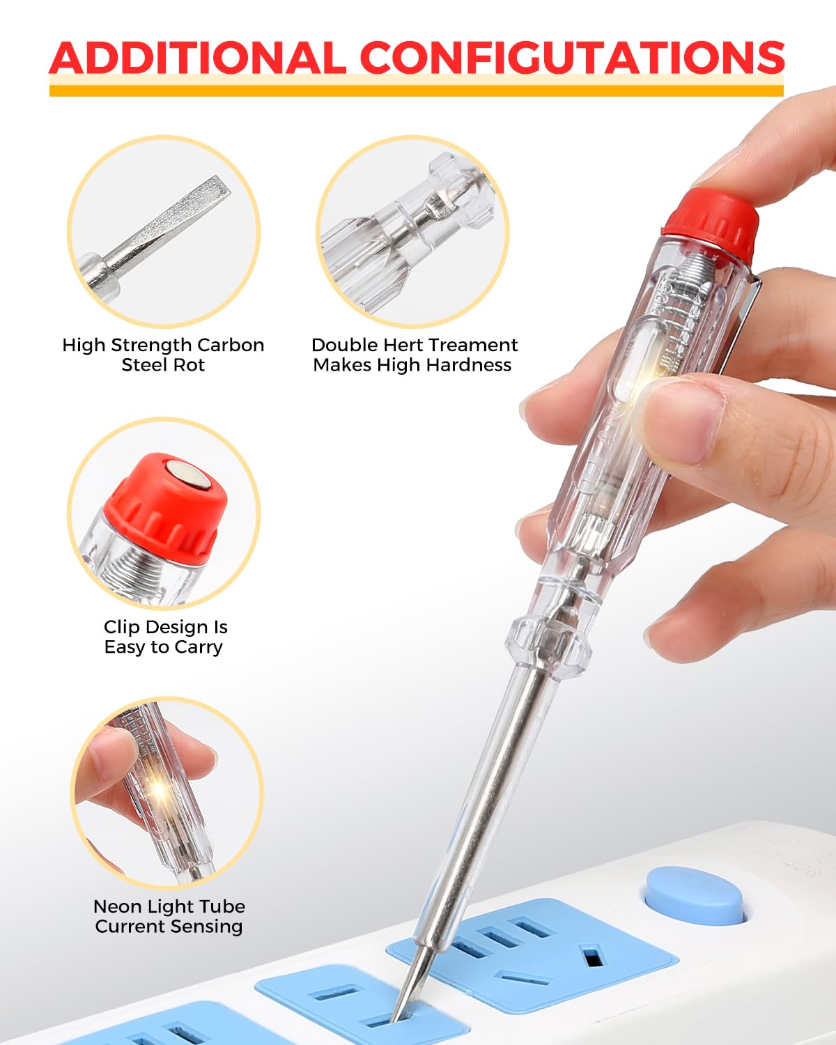 E·Durable 4pcs VDE Screwdriver Set, Magnetic Insulated Screwdriver Set to 1000v, Multifunctional Tool Kit Chrome Vanadium Screwdrivers TPR Handle for Home and Professional Use, Red