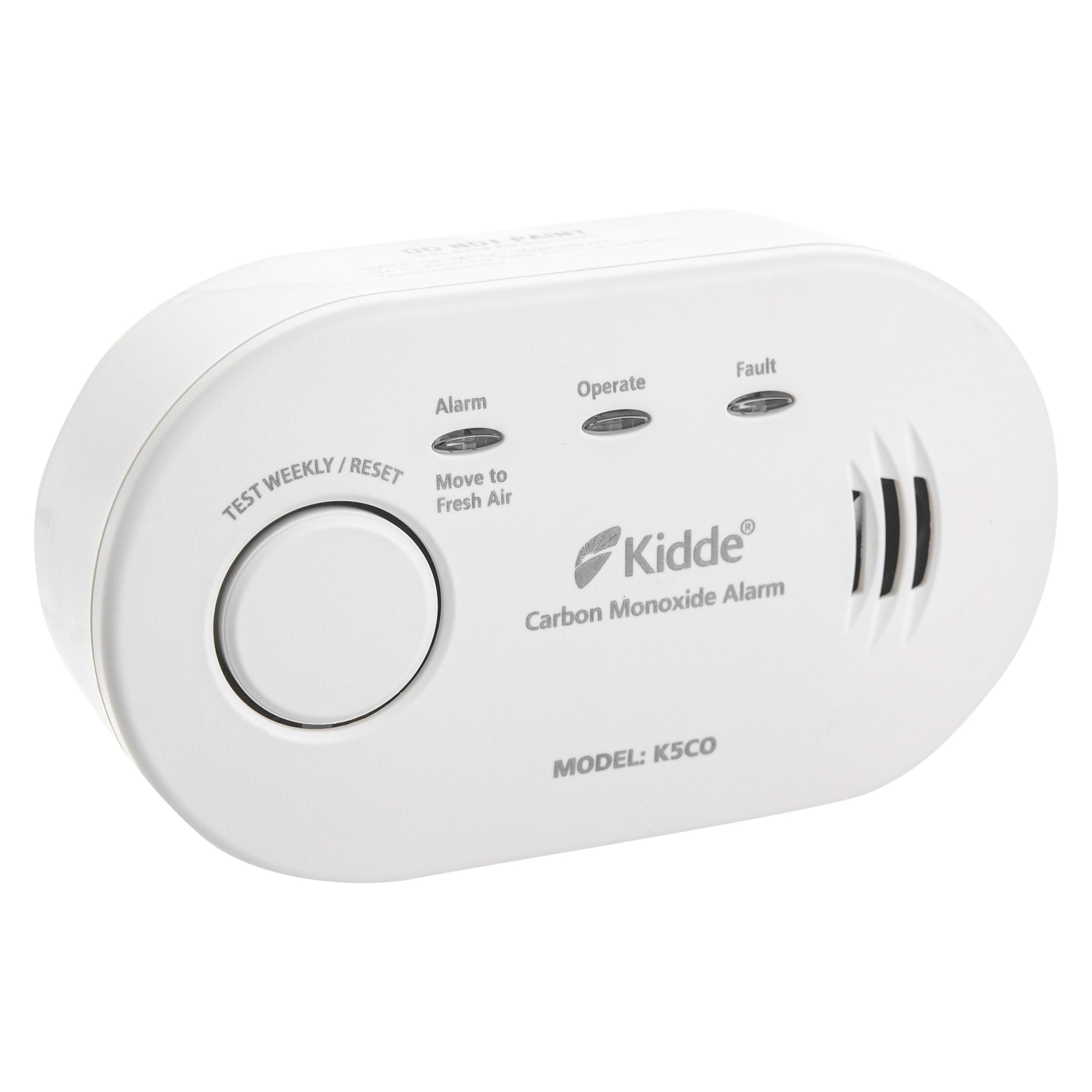 Twin Pack Kidde 5CO Battery Powered Carbon Monoxide Alarm and Detector - 10 Year Sensor Life with AA Batteries