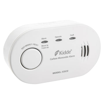 Twin Pack Kidde 5CO Battery Powered Carbon Monoxide Alarm and Detector - 10 Year Sensor Life with AA Batteries