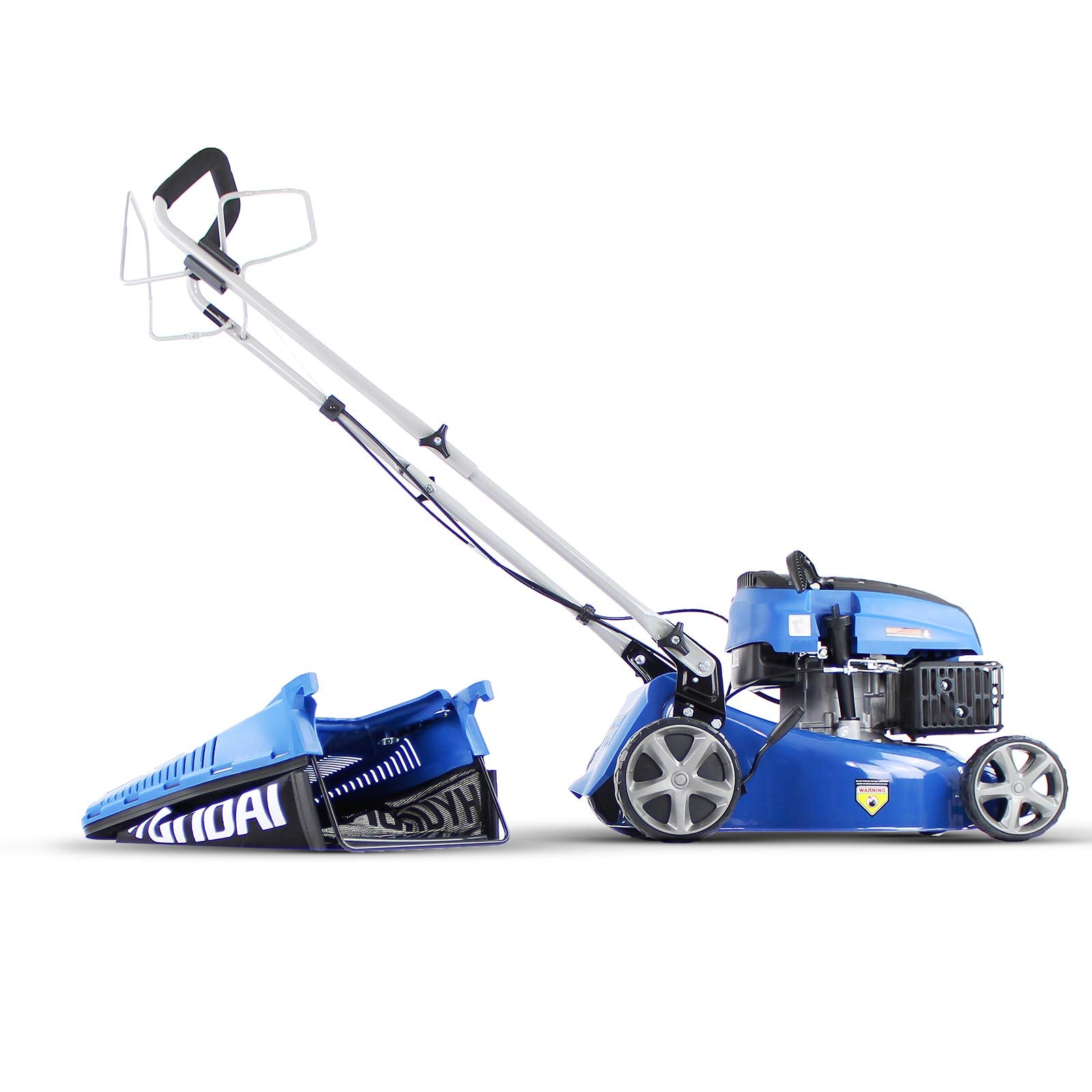Hyundai Petrol Self Propelled Lawnmower, 17"/43cm 139cc, Recoil Pull Start, 5 Adjustable Cutting Heights, Large 45l Grass Collector Bag, Foldable Handles, 3 Year Warranty,