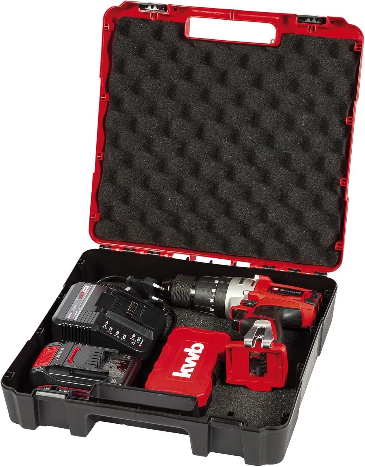 Einhell Power X-Change 18V, 44Nm Cordless Combi Drill | 3-in-1 Brushless Drill, Impact Drill and Screwdriver | TE-CD 18/2 Li-i +22 pc Kit with 2.5Ah Battery, Fast Charger and Storage Case