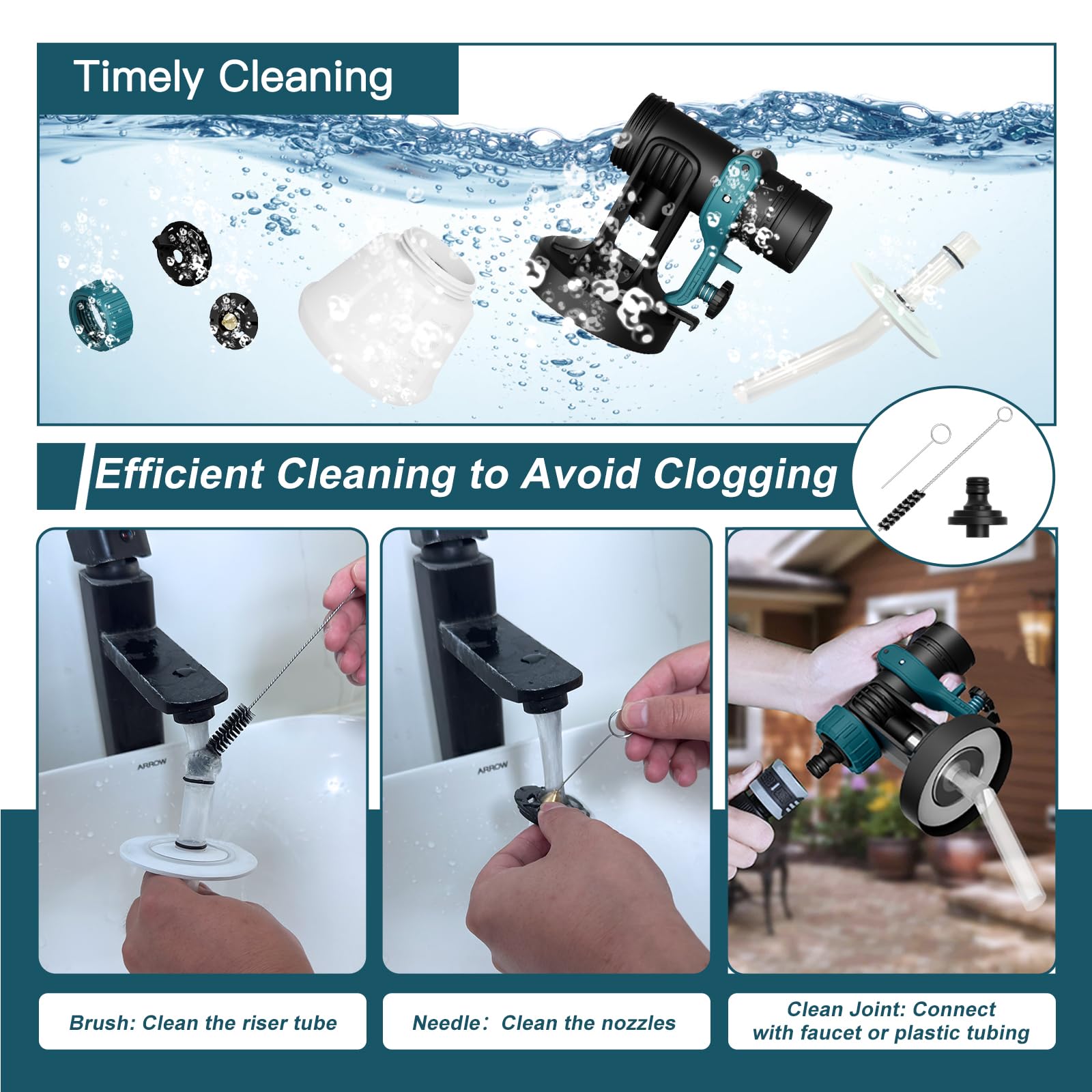 Paint Sprayer, 700W HVLP Electric Spray Gun, 1200ML Container, 1000 Ml/Min with Cleaning & Blowing Joints, 4 Nozzles & 3 Patterns, Adjustable Flow, for Home, Furniture, Walls & Fence, etc.