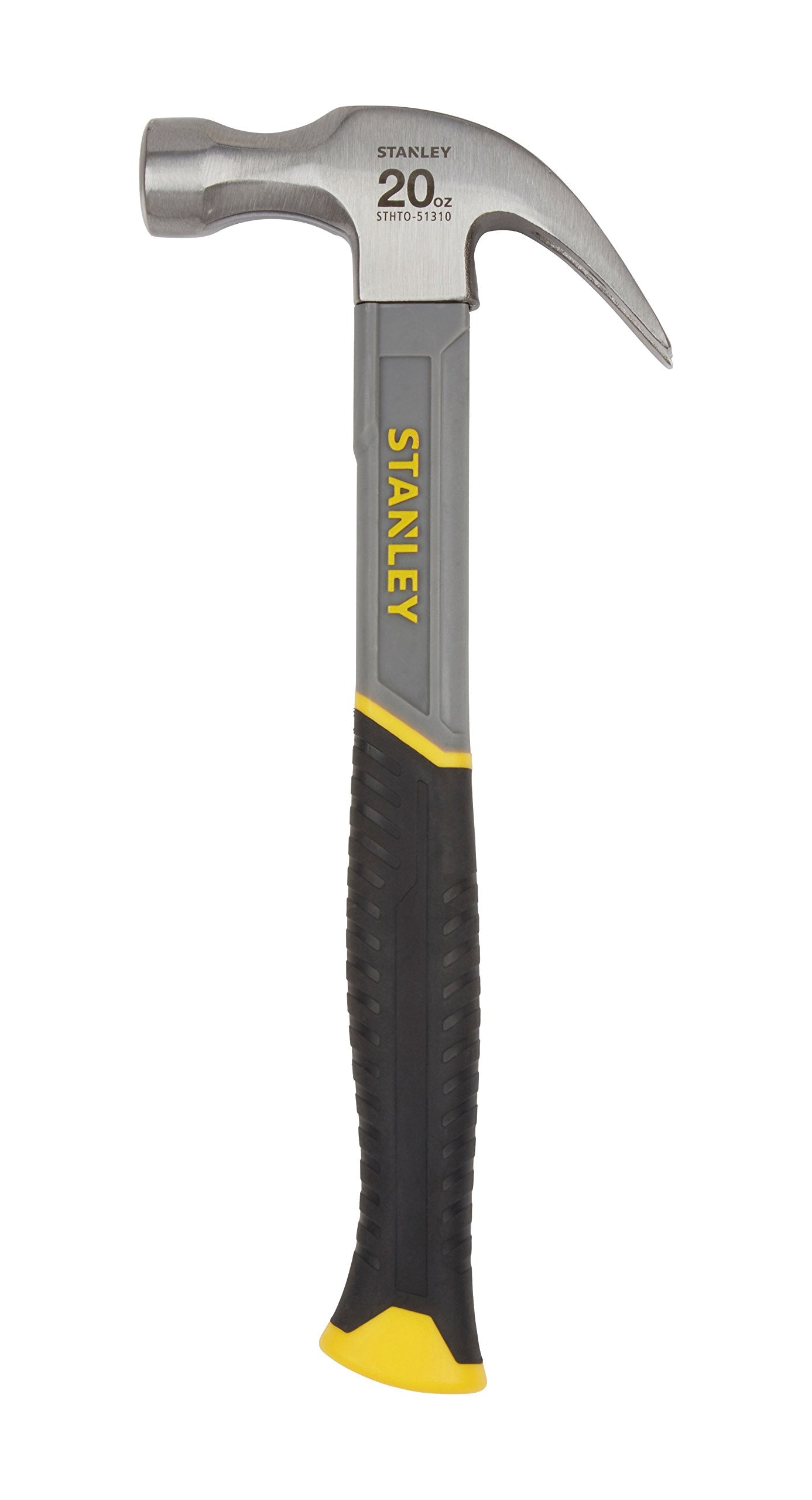 STANLEY 20oz. Curved Claw Fibreglass Hammer, High-Carbon Steel, Vibration Dampening, Ergonomic Anti-Slip Grip, 570g, STHT0-51310