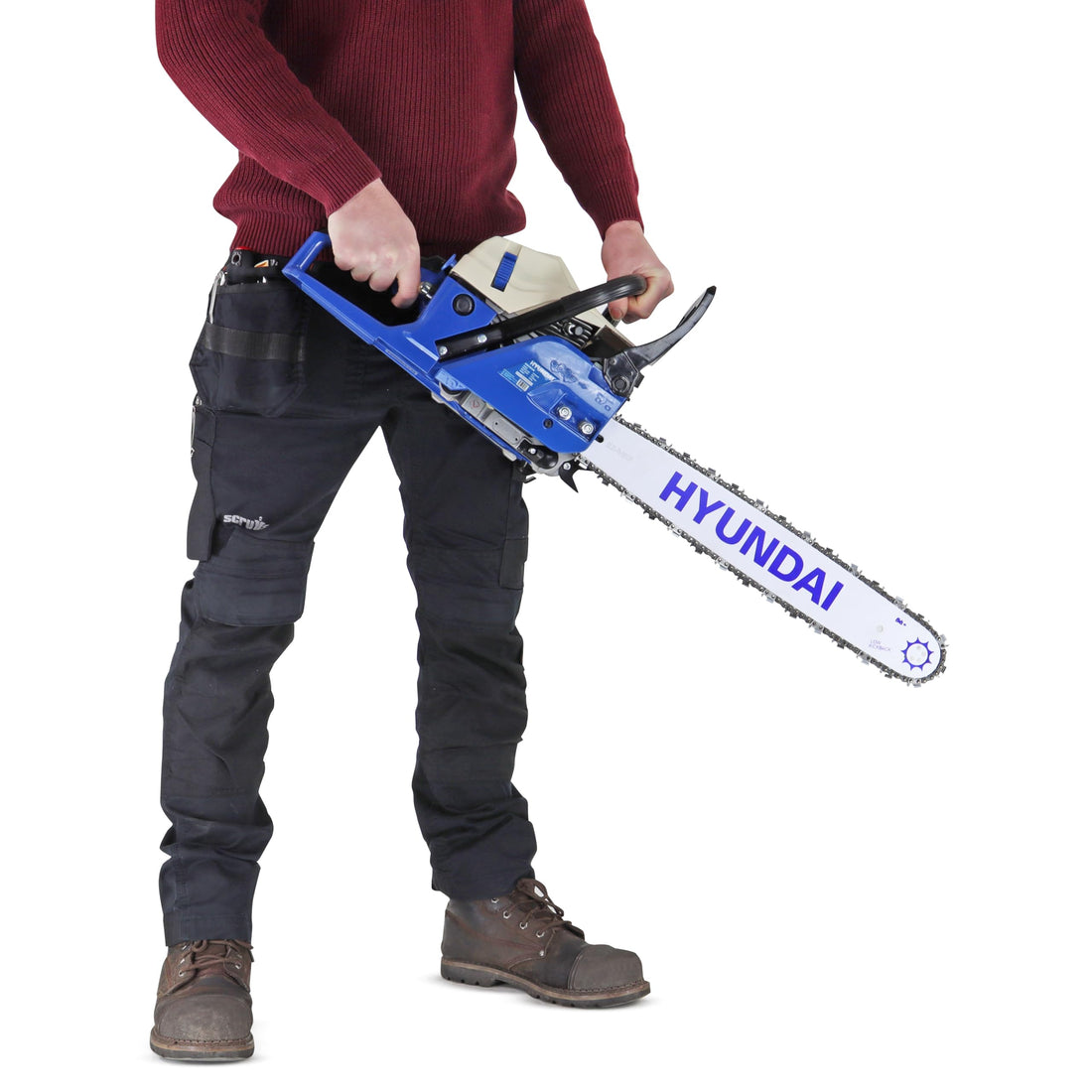 Hyundai 62cc 20" Petrol Chainsaw Powerful, Lightweight, and Durable for Heavy-Duty Tree Felling and Garden Tasks, 3 Year Warranty
