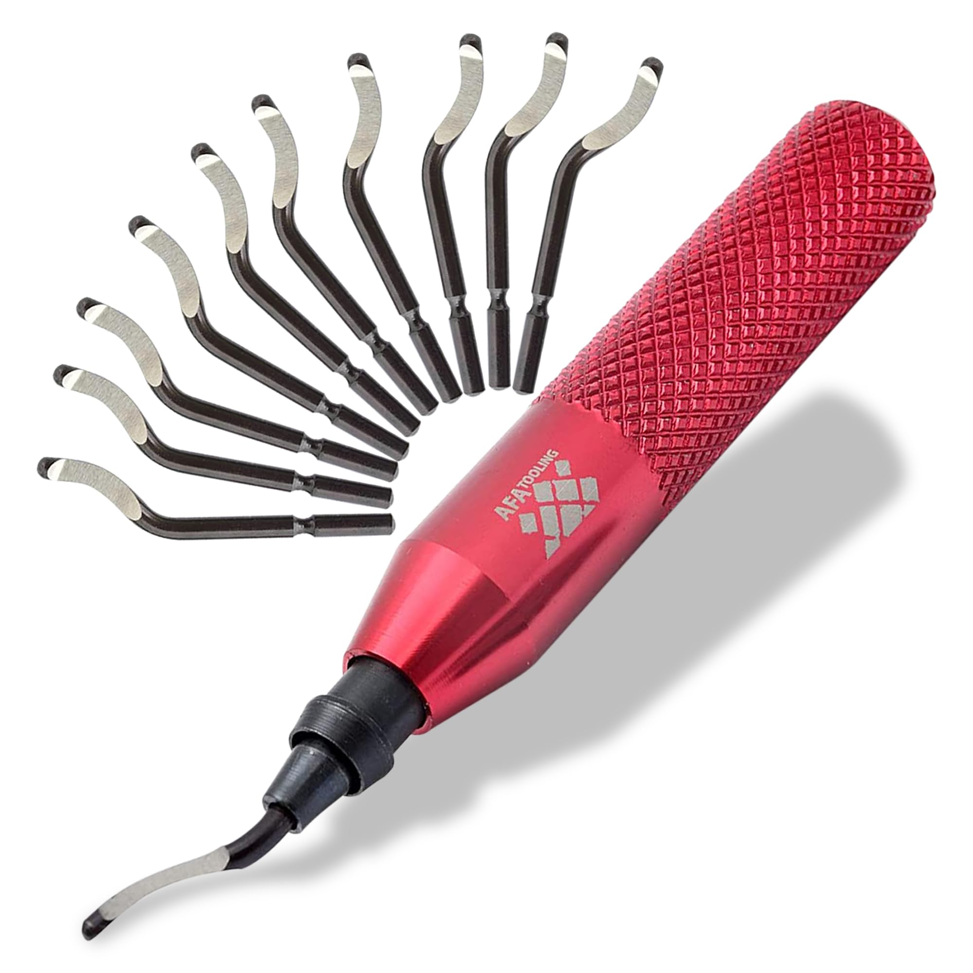 AFA Tooling Deburring Tool Kit with 11 High Speed Steel BS1010 Blades | Precision Edge Burr Removal on Copper, Iron, Brass, and PVC Plumbing Pipes, 3D Printing Plastics, Resin Art, and Metal Work