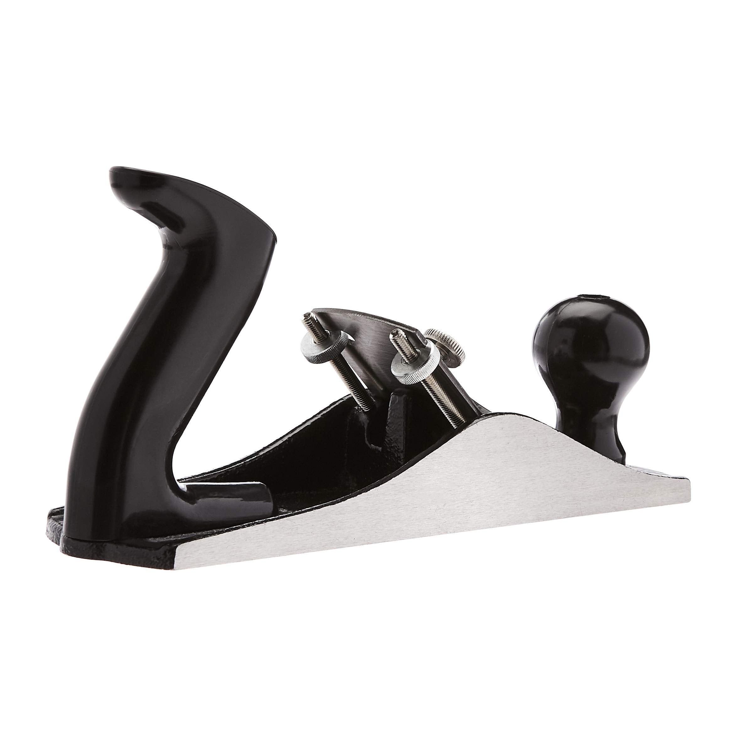 Amazon Basics No.4 Adjustable Universal Bench Hand Plane – 2-Inch Blade and Plastic Handles for Precision Woodworking, 5 cm, Grey/Black