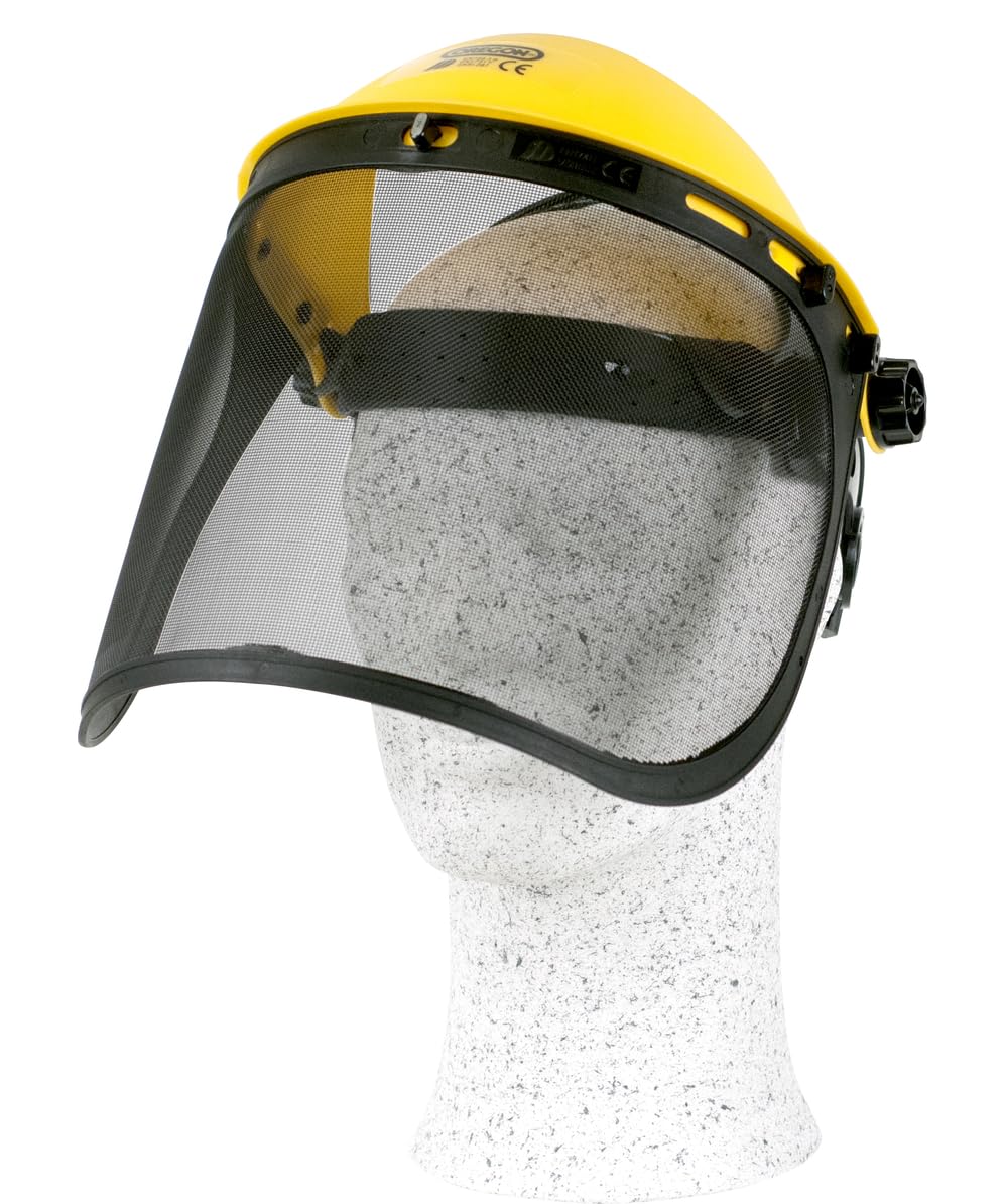 Oregon Browguard & Steel Mesh Visor Combination PPE, Adjustable Safety Face Shield Attached to a Head Guard Delivering Face and Eye Protection, For Forestry, Gardening, Loggers, DIY, One Size