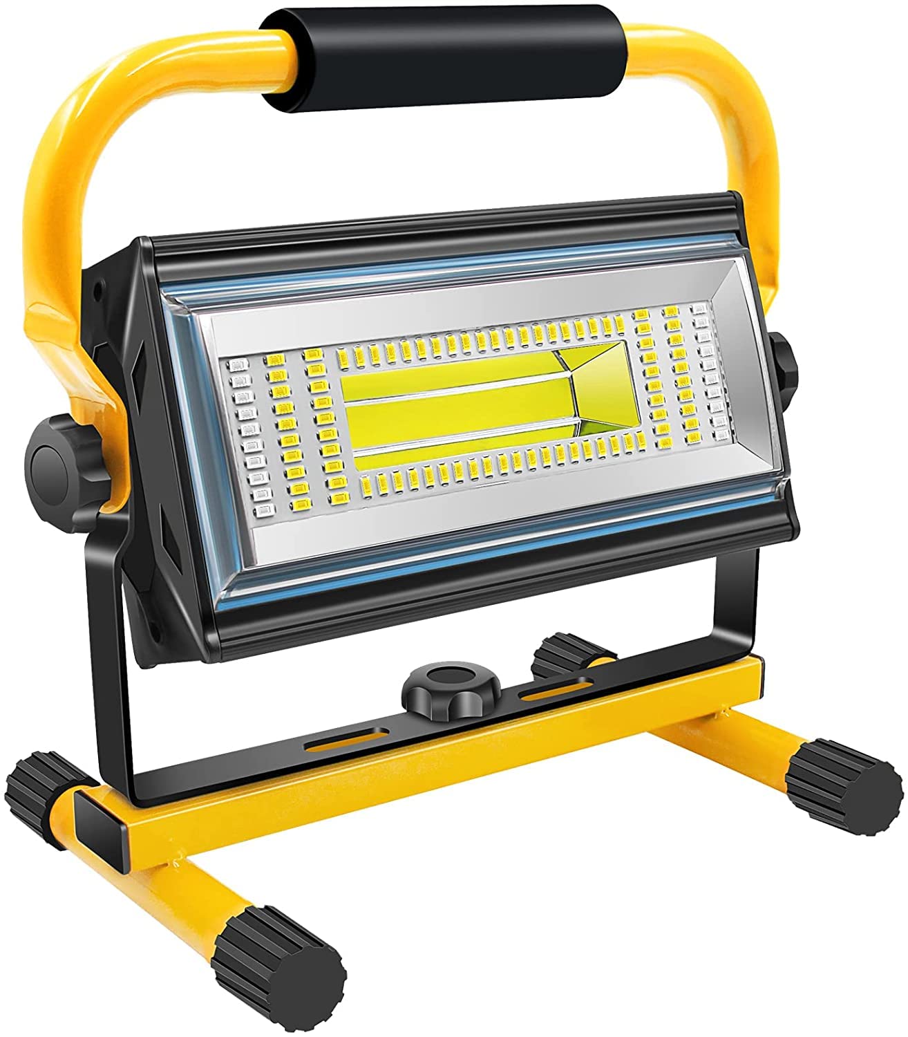 Sylstar COB Rechargeable Work Light, 100W Recharegable Portable LED Flood Light 7000 Lumens, 10800mAh Battery, Waterproof Cordless Workshop Job Site Construction Lighting for Camping, Fishing