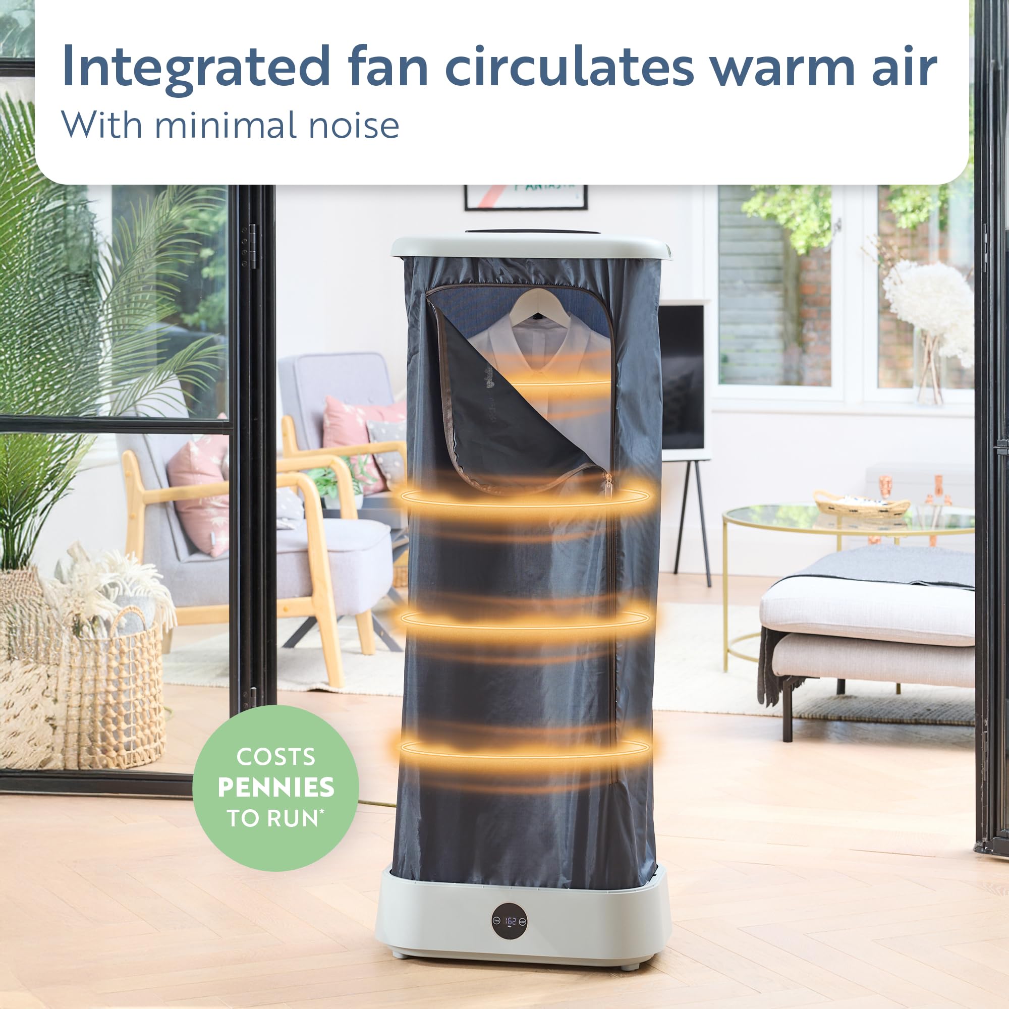 Minky SureDRI Compact Drying Pod, Portable Electric Clothes Dryer with Quiet Fan, 1.5M Cord, Up to 6 Hours Working time, Fast & Economical Drying, Holds Up to 10 Hangers, Low Running Costs