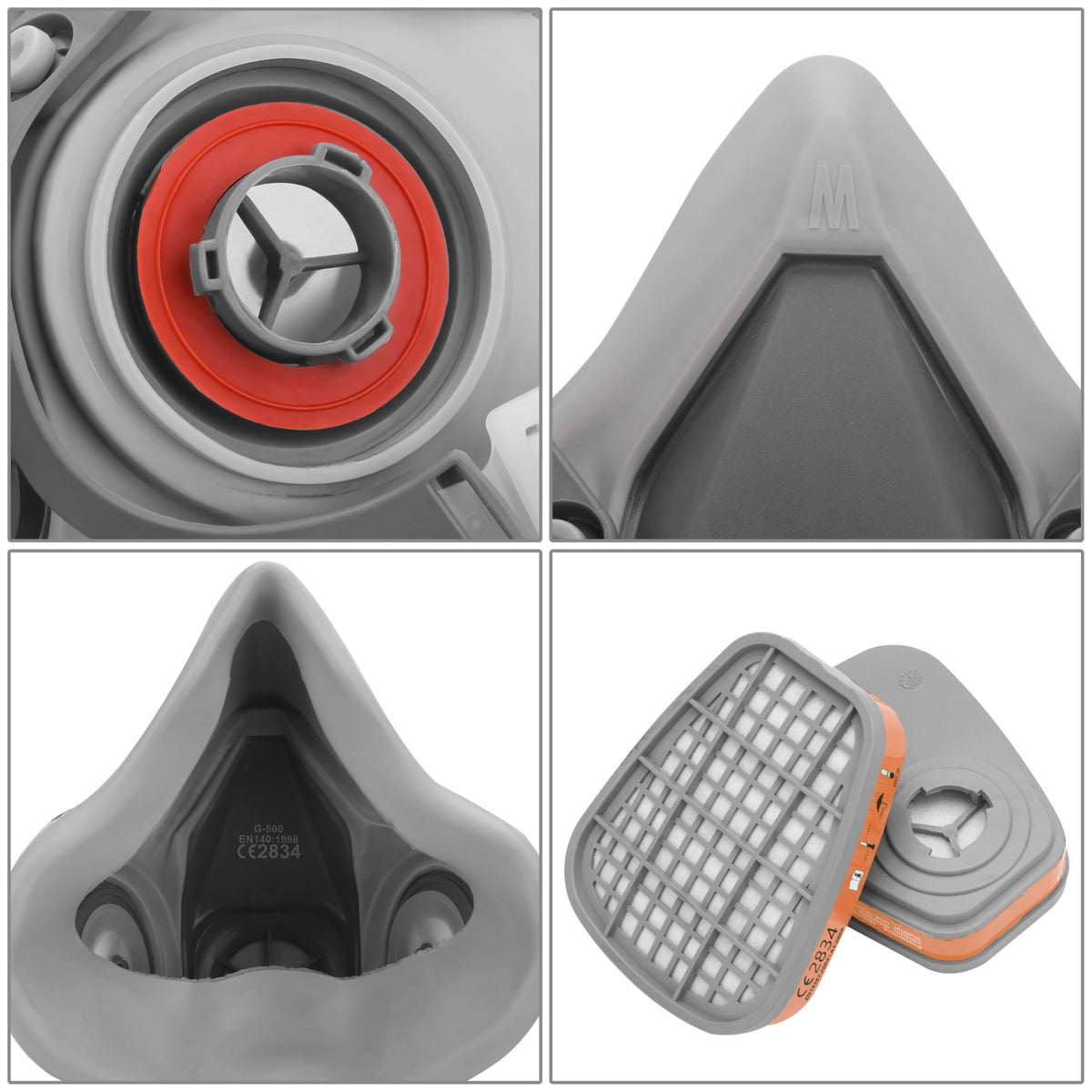 AirGearPro G-500 Reusable Respirator Mask with A1P2 Filters and Safety