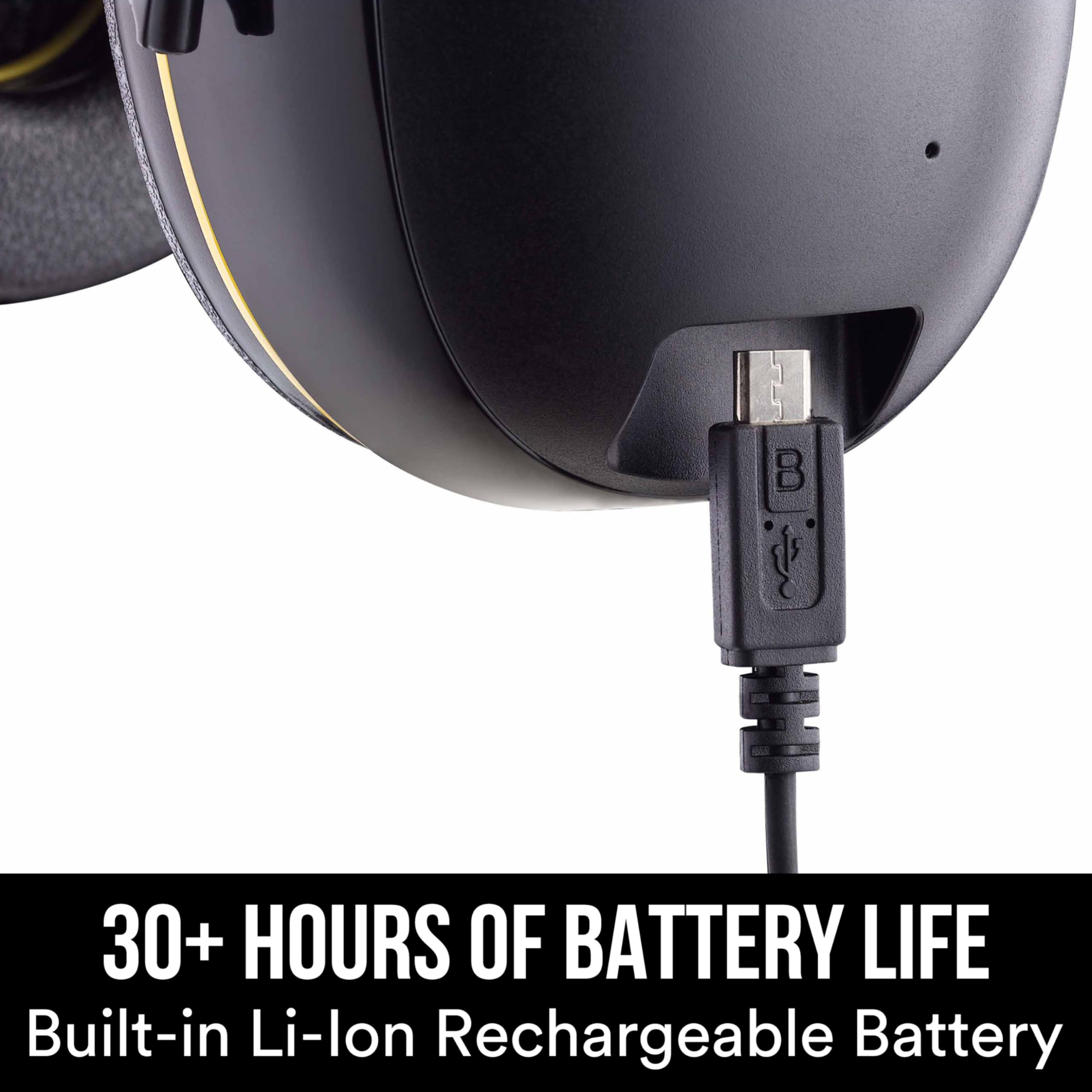 3M WorkTunes Connect, Bluetooth Ear Defenders Wireless, 90543EC1, Hearing Protector Earmuffs, Connect your Mobile Phone, 30+ hours battery life, Rechargeable, (94-105 dB), Black, 4.02x7.44x5.91