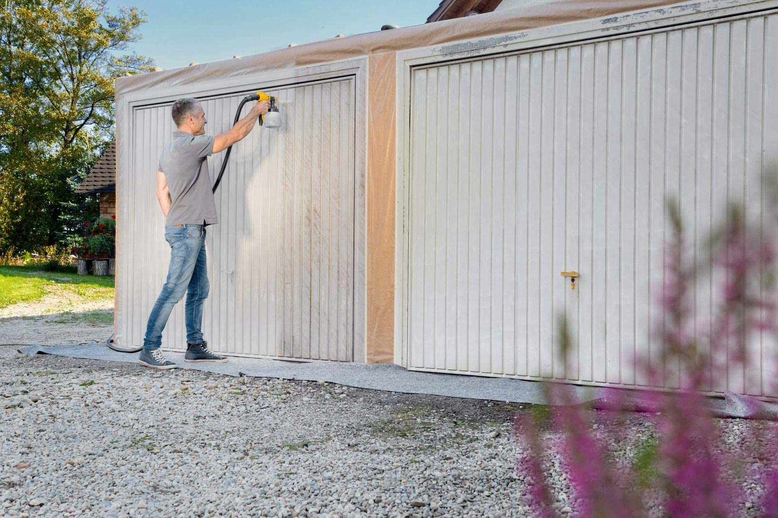 WAGNER Universal Sprayer W 950 FLEXiO - Electric Paint Sprayer for dispersion/latex paints, varnishes & glazes - interior usage, covers 15 m² - 5 min, 800 ml capacity, 630 W, 3.5 m hose