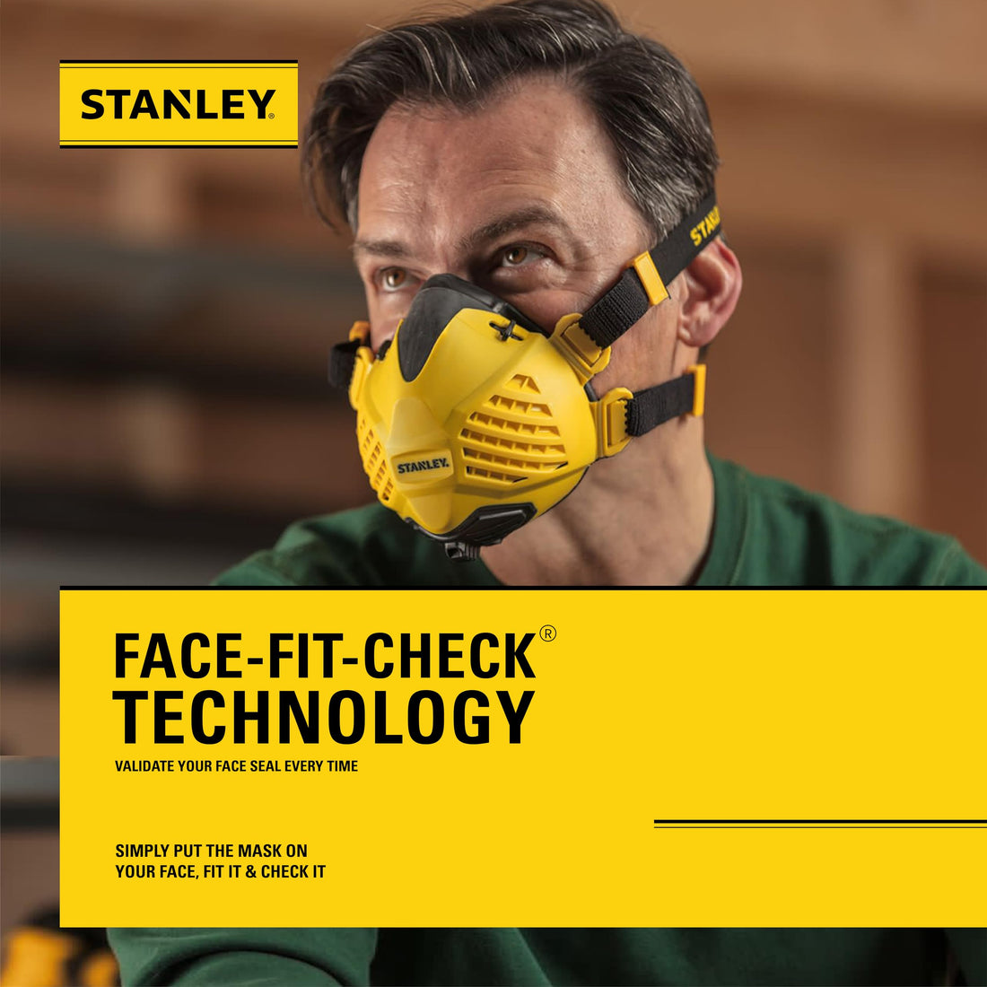 STANLEY DUST MASK RESPIRATOR WITH P3 FILTERS S/M