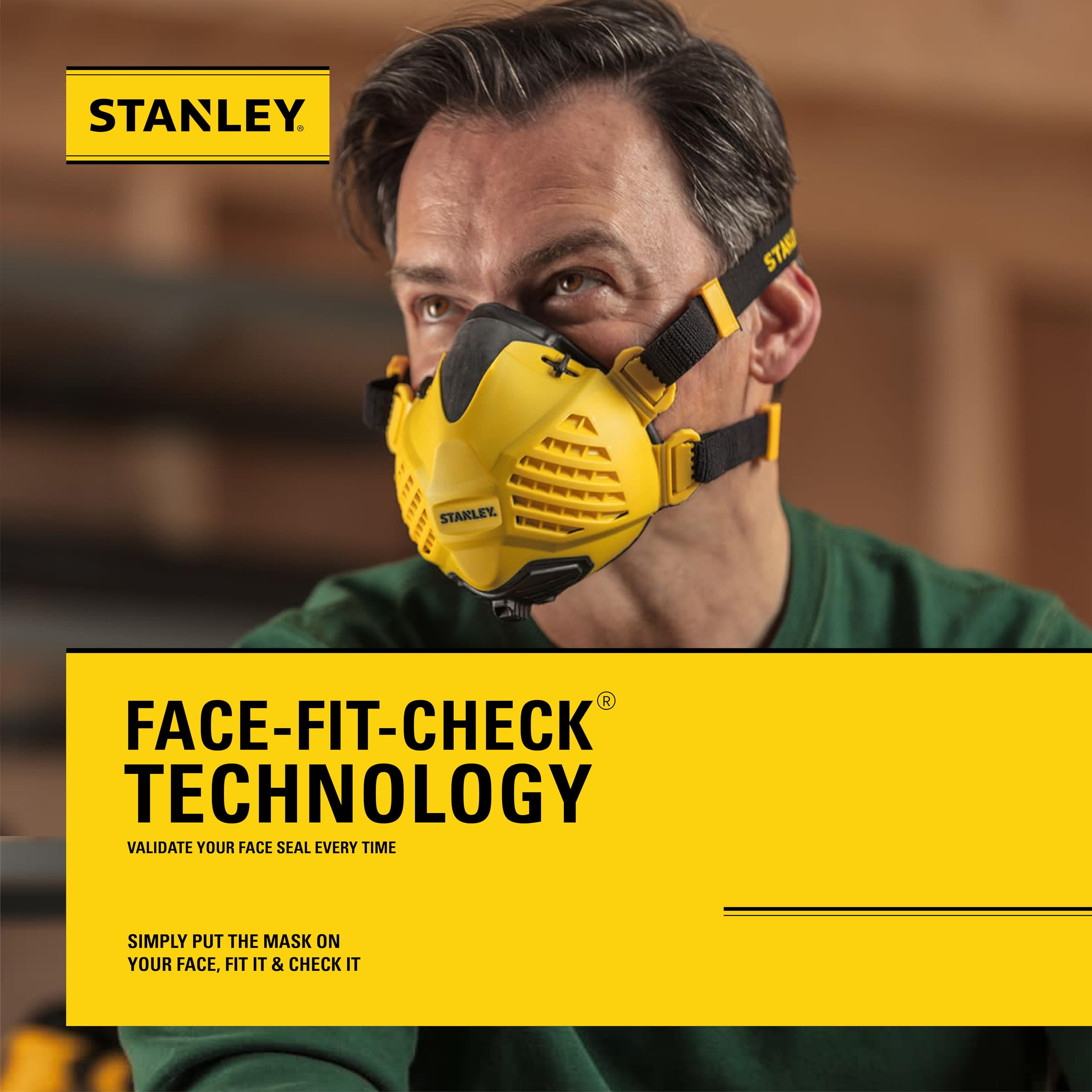 STANLEY DUST MASK RESPIRATOR WITH P3 FILTERS S/M