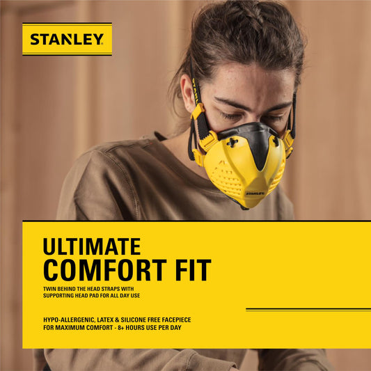 STANLEY DUST MASK RESPIRATOR WITH P3 FILTERS S/M