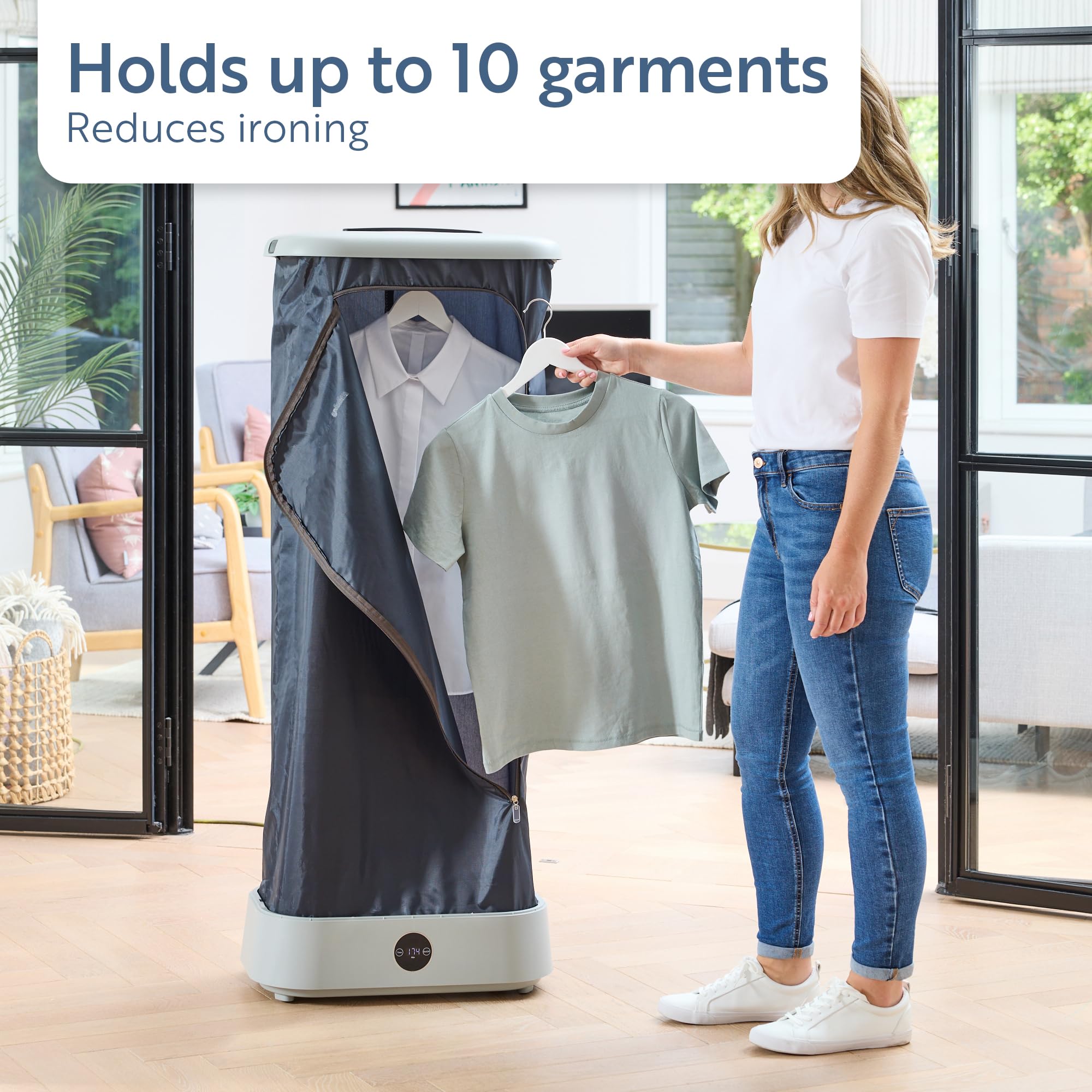 Minky SureDRI Compact Drying Pod, Portable Electric Clothes Dryer with Quiet Fan, 1.5M Cord, Up to 6 Hours Working time, Fast & Economical Drying, Holds Up to 10 Hangers, Low Running Costs