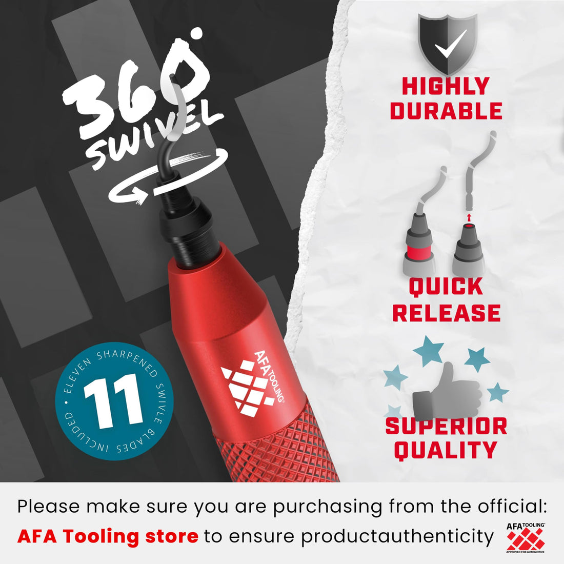 AFA Tooling Deburring Tool Kit with 11 High Speed Steel BS1010 Blades | Precision Edge Burr Removal on Copper, Iron, Brass, and PVC Plumbing Pipes, 3D Printing Plastics, Resin Art, and Metal Work