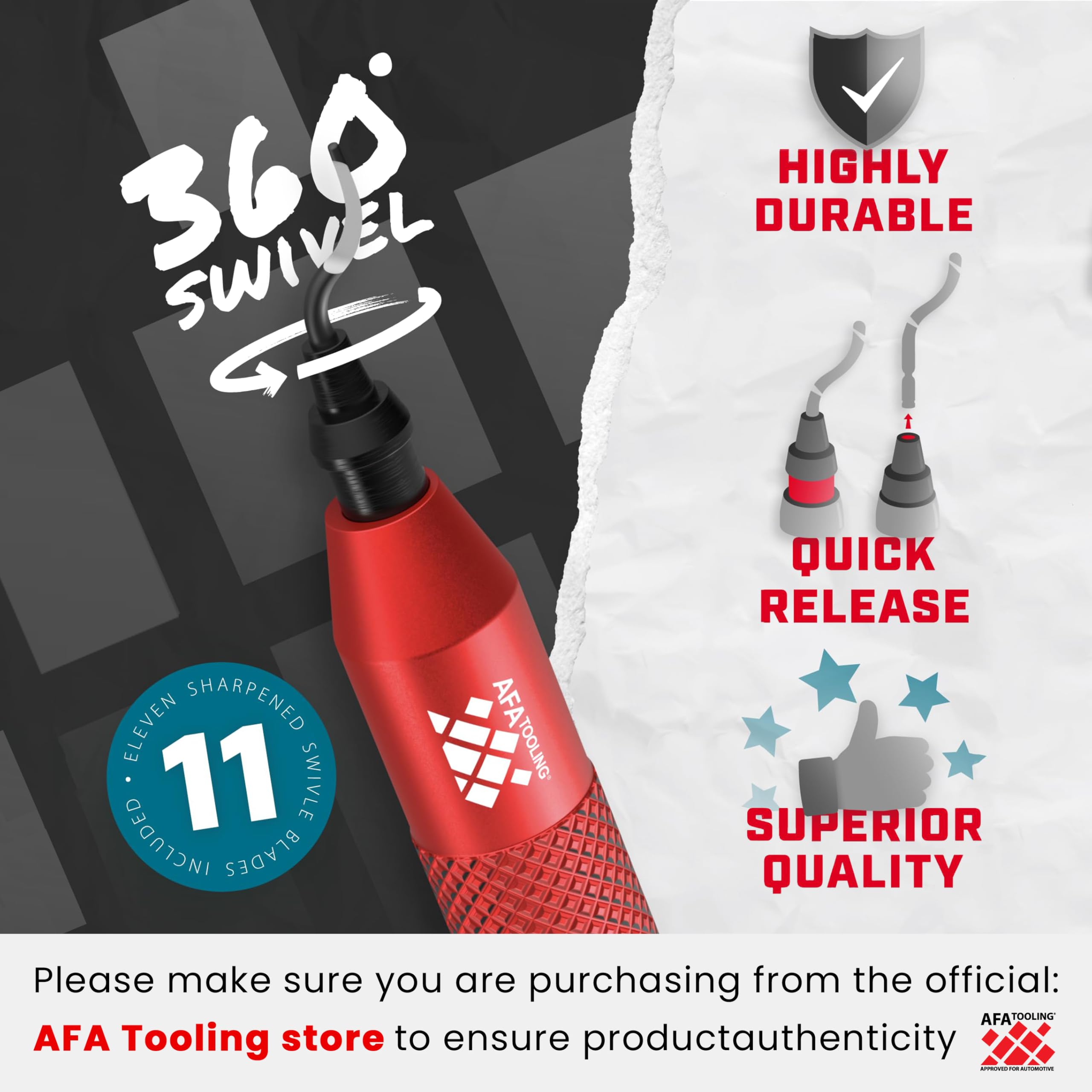 AFA Tooling Deburring Tool Kit with 11 High Speed Steel BS1010 Blades | Precision Edge Burr Removal on Copper, Iron, Brass, and PVC Plumbing Pipes, 3D Printing Plastics, Resin Art, and Metal Work