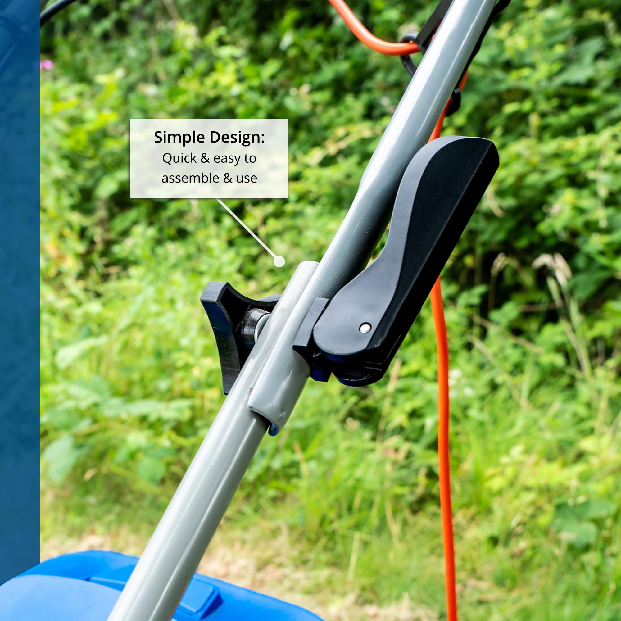 Hyundai 15'' / 38cm 1600w Electric Lawnmower with Rear Roller with Mulching Feature 40 Litre Collection Bag and 5 Cutting Heights with 10m Power Cable