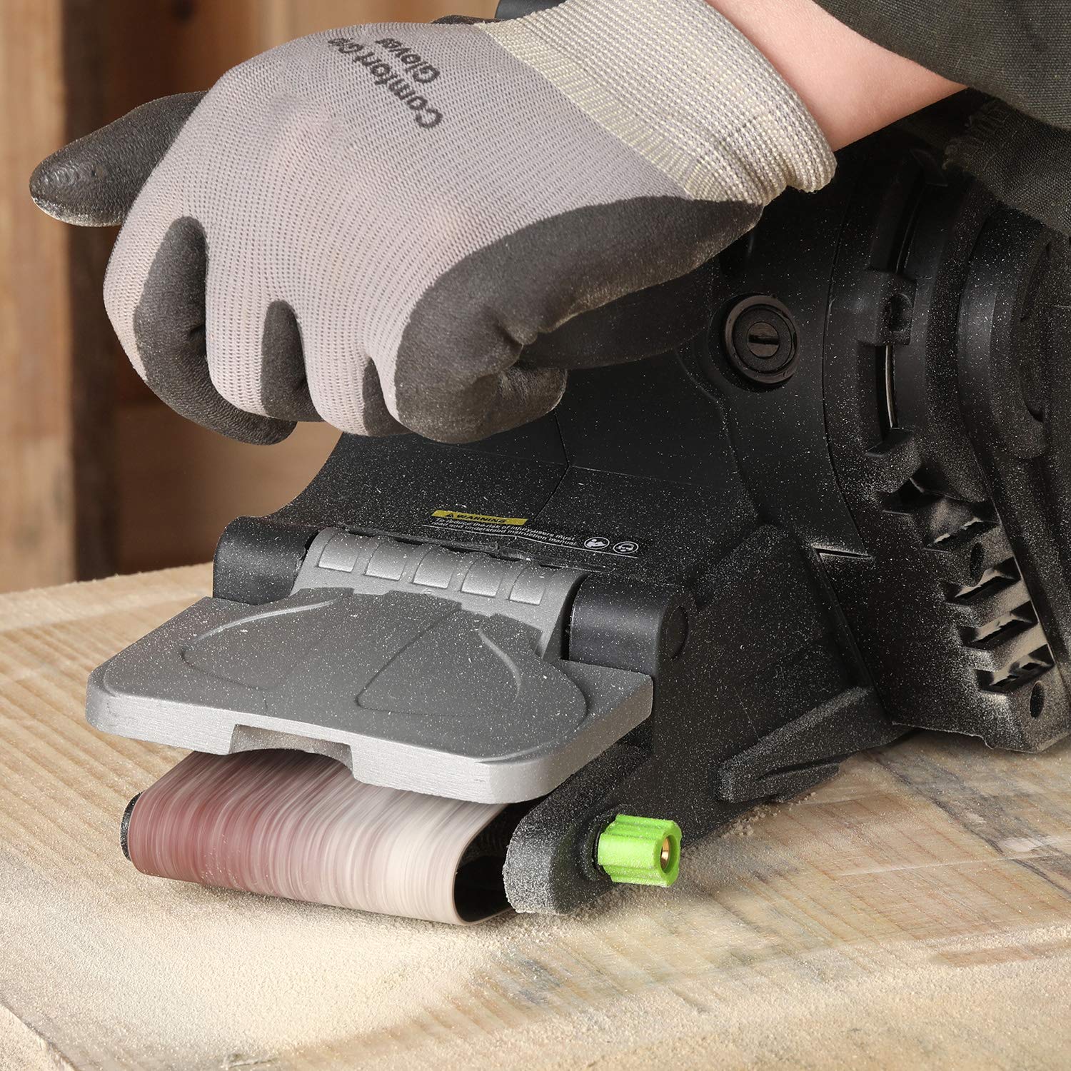 GALAX PRO 1010W Belt Sander, 120-380 RPM Variable Speed Settings, Dust Bag，5 Sanding Belts(76x533 MM)