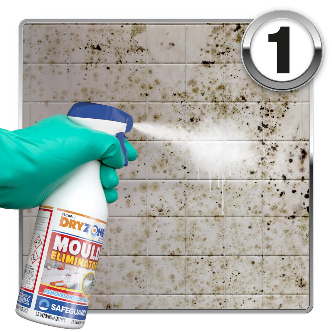 Dryzone Mould Remover and Prevention Kit (3 x 450ml spray) – The definitive long-term solution to Mould. Dual-Action Mould Remover & Sanitiser Spray.