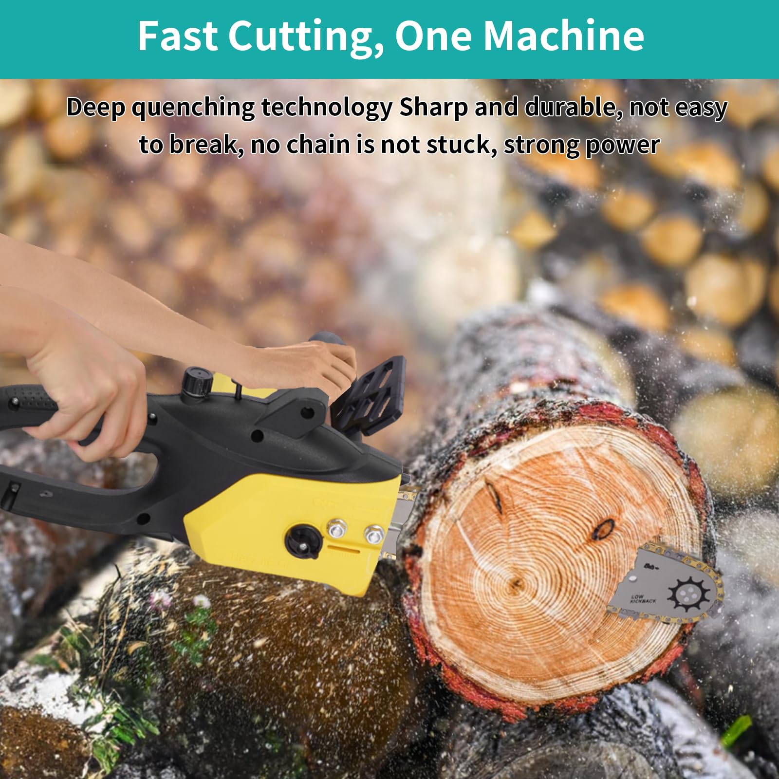 Electric Chainsaw, 2500W Powerful Electric Chainsaw,16" Portable Corded Chain Saw with 1.5m Power Cable, 4500rpm Chain Saw for Garden Tree Pruning, 10m/s Chain Speed Auto Chain Lubrication to Cut Wood