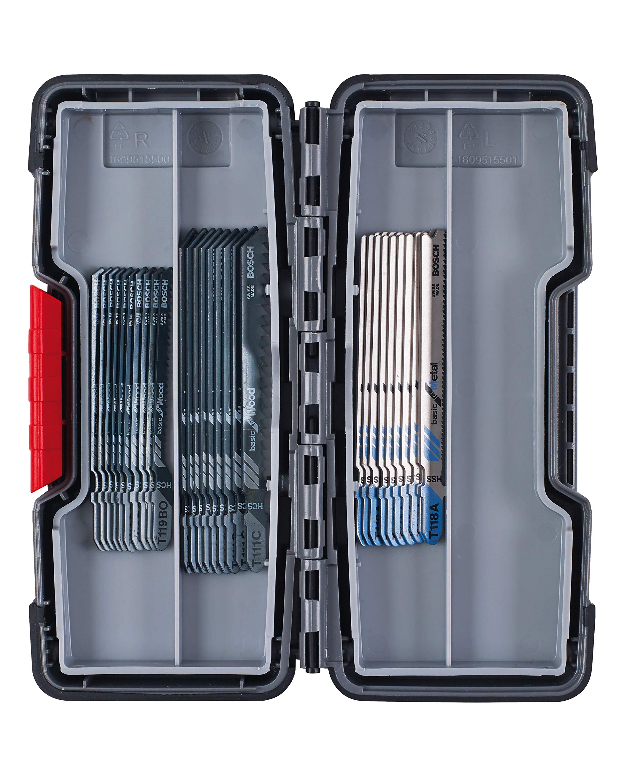 Bosch Professional 2607010903 30-Piece Basic for Wood and Metal Jigsaw Blade Set (for Wood and Metal, Accessories for Jigsaws) , Black/Silver