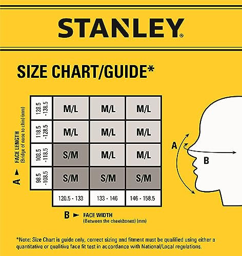 STANLEY DUST MASK RESPIRATOR WITH P3 FILTERS S/M