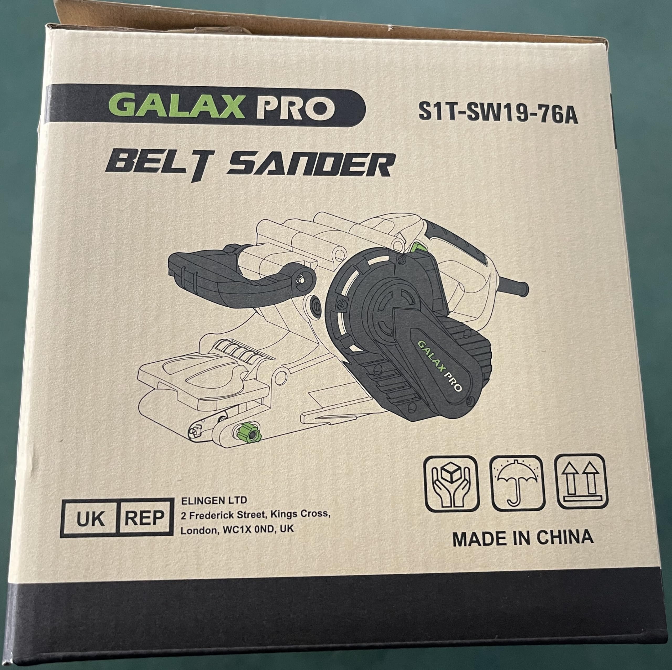 GALAX PRO 1010W Belt Sander, 120-380 RPM Variable Speed Settings, Dust Bag，5 Sanding Belts(76x533 MM)