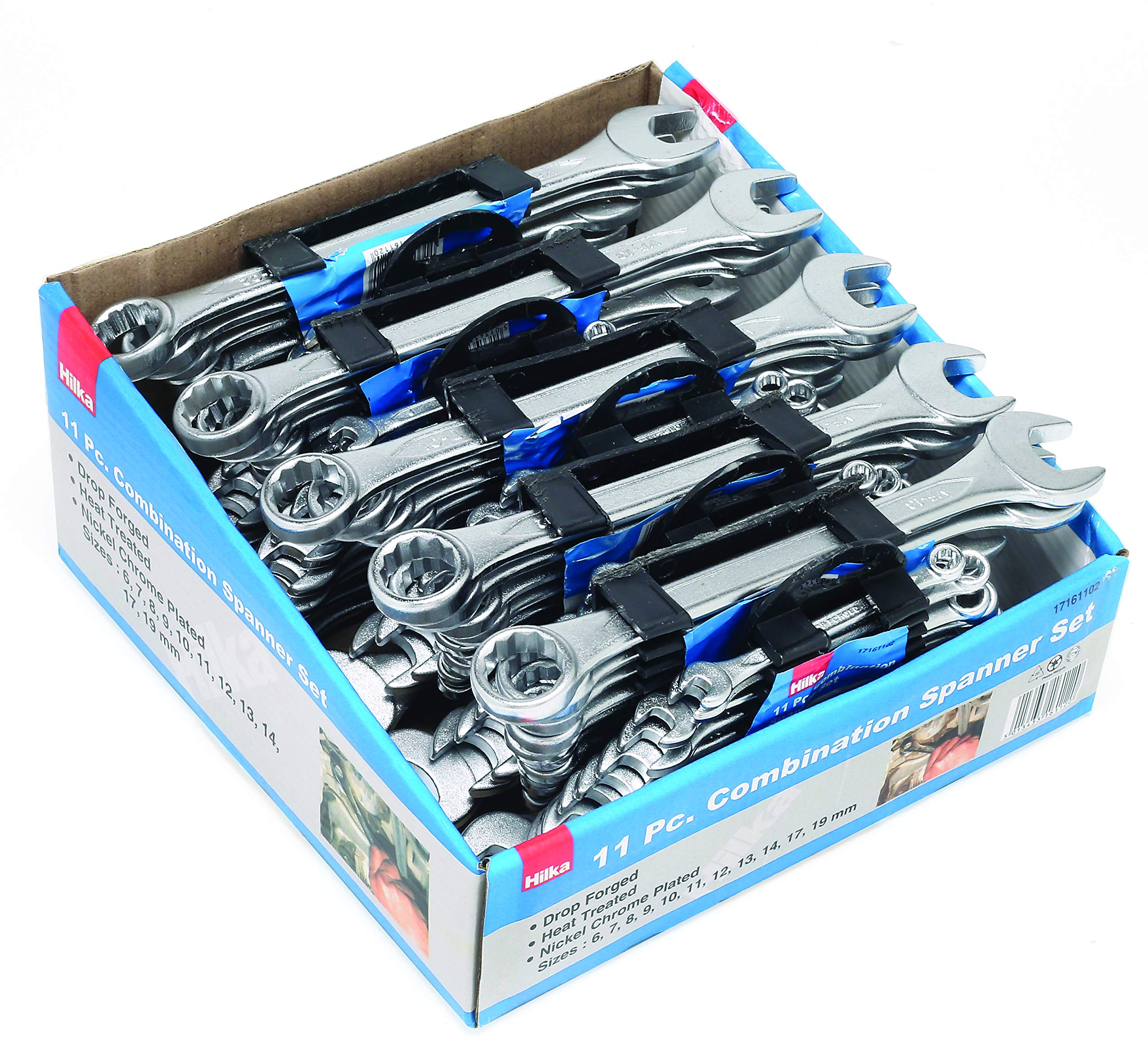 Hilka 17161102 11PC Combi Spanner Set Metric, Clear